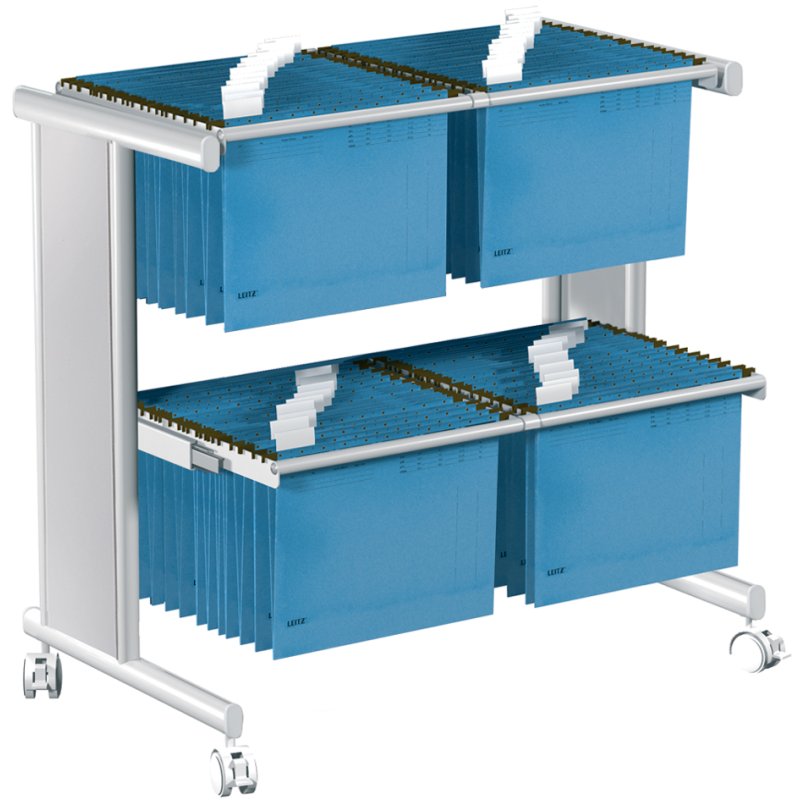 Kerkmann hanging file trolley Pragma double, light grey, 2×50 A4 hanging files
